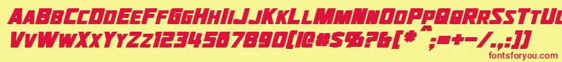 Шрифт JhiaxusBoldItalic – красные шрифты на жёлтом фоне