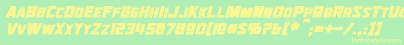 JhiaxusBoldItalic Font – Yellow Fonts on Green Background