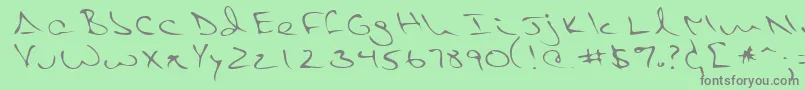 フォントPietroRegular – 緑の背景に灰色の文字