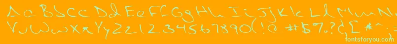 Шрифт PietroRegular – зелёные шрифты на оранжевом фоне