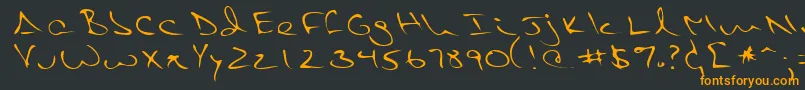 フォントPietroRegular – 黒い背景にオレンジの文字
