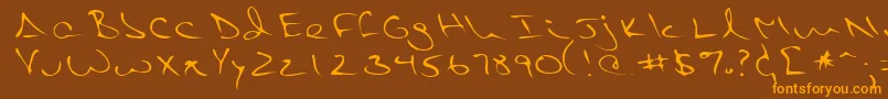 PietroRegular Font – Orange Fonts on Brown Background