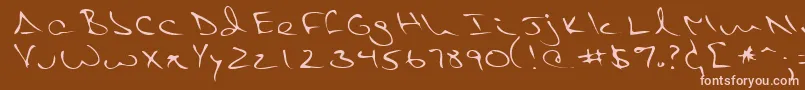 PietroRegular-Schriftart – Rosa Schriften auf braunem Hintergrund