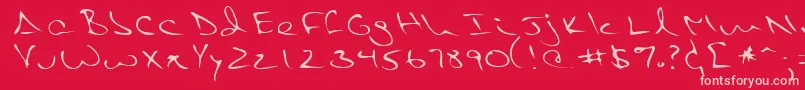 PietroRegular-Schriftart – Rosa Schriften auf rotem Hintergrund