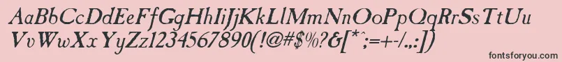 フォントCasablancaantiqueItalic – ピンクの背景に黒い文字