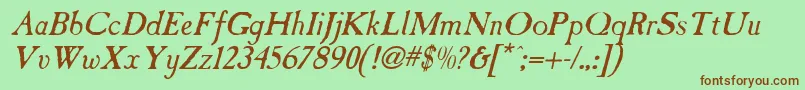 CasablancaantiqueItalic Font – Brown Fonts on Green Background