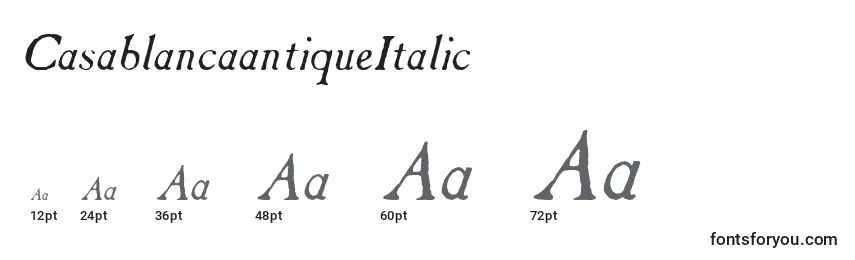 CasablancaantiqueItalic Font Sizes