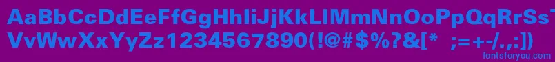 UniversBlackThin Font – Blue Fonts on Purple Background