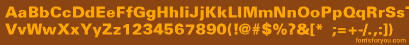 UniversBlackThin Font – Orange Fonts on Brown Background