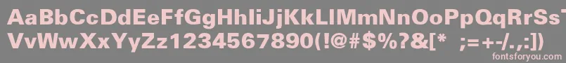 UniversBlackThin Font – Pink Fonts on Gray Background