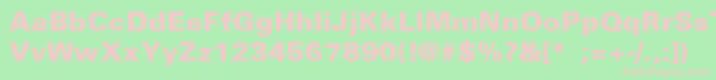 UniversBlackThin Font – Pink Fonts on Green Background