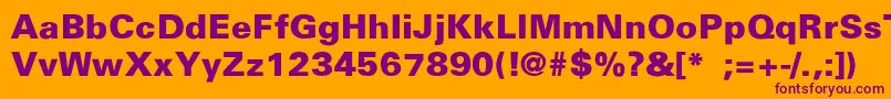 UniversBlackThin-fontti – violetit fontit oranssilla taustalla