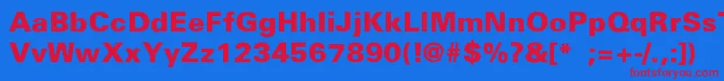 UniversBlackThin Font – Red Fonts on Blue Background