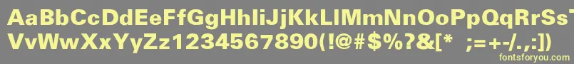 UniversBlackThin Font – Yellow Fonts on Gray Background