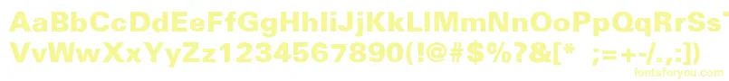 UniversBlackThin-Schriftart – Gelbe Schriften