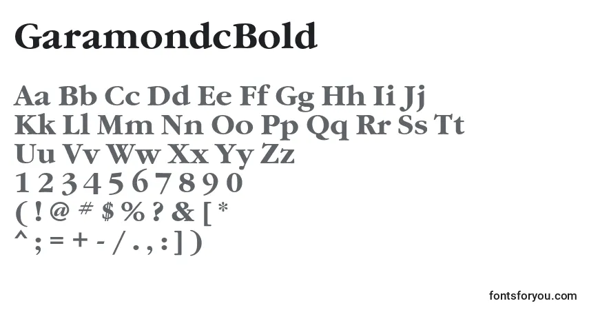 characters of garamondcbold font, letter of garamondcbold font, alphabet of  garamondcbold font
