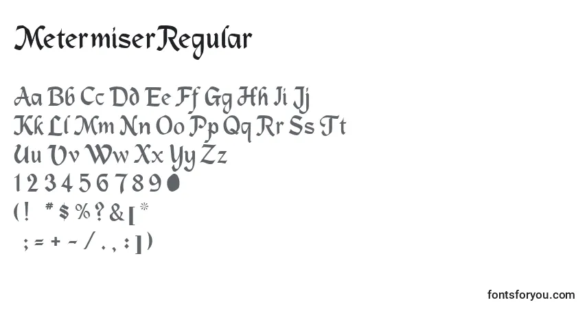 characters of metermiserregular font, letter of metermiserregular font, alphabet of  metermiserregular font