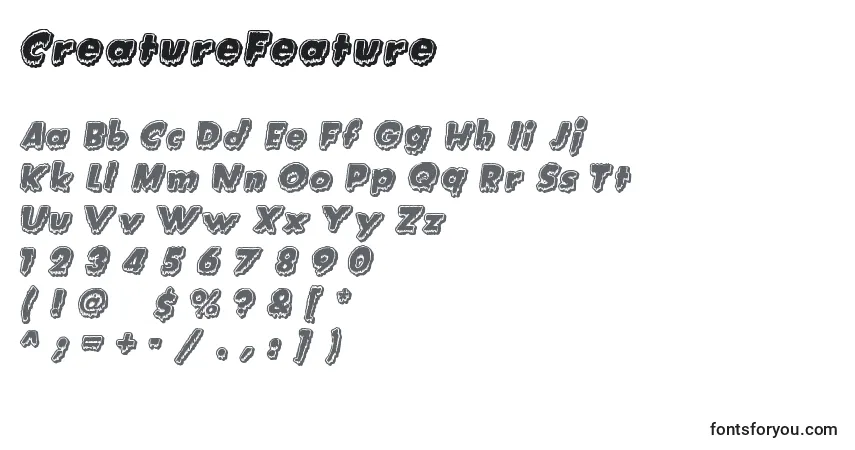 CreatureFeature Font – alphabet, numbers, special characters