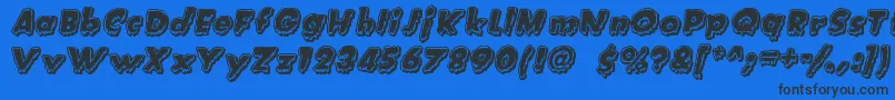 CreatureFeature-Schriftart – Schwarze Schriften auf blauem Hintergrund