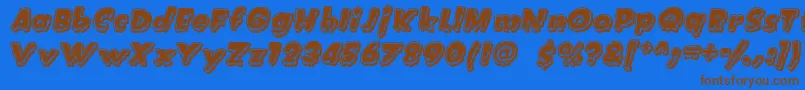 CreatureFeature Font – Brown Fonts on Blue Background