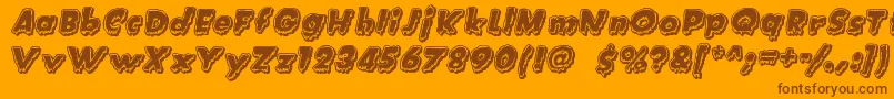 CreatureFeature Font – Brown Fonts on Orange Background