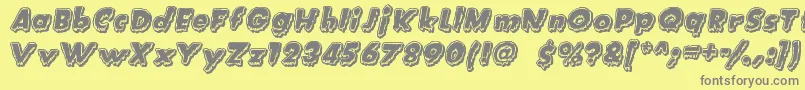 CreatureFeature Font – Gray Fonts on Yellow Background