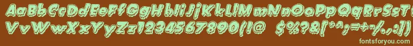 CreatureFeature Font – Green Fonts on Brown Background