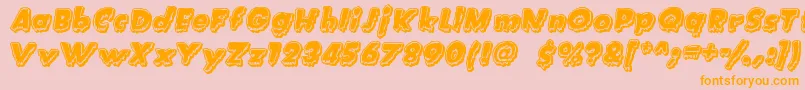 CreatureFeature Font – Orange Fonts on Pink Background
