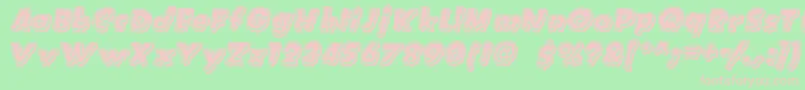 CreatureFeature Font – Pink Fonts on Green Background