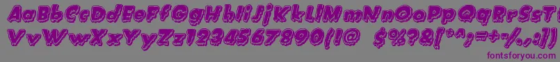 フォントCreatureFeature – 紫色のフォント、灰色の背景