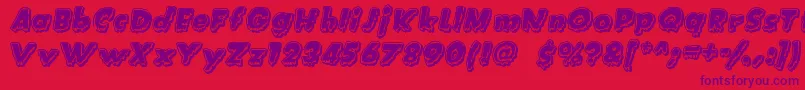 CreatureFeature Font – Purple Fonts on Red Background