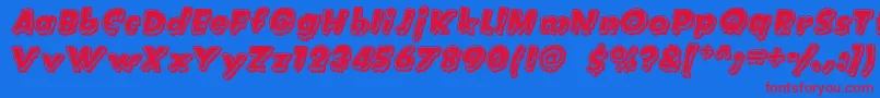 CreatureFeature Font – Red Fonts on Blue Background