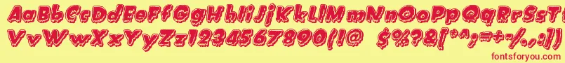 CreatureFeature Font – Red Fonts on Yellow Background