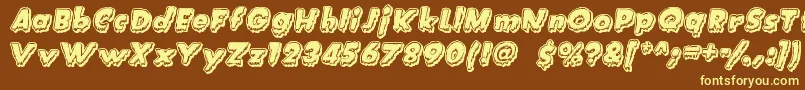 Шрифт CreatureFeature – жёлтые шрифты на коричневом фоне