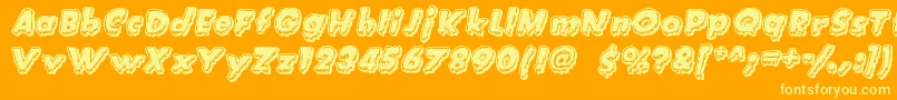フォントCreatureFeature – オレンジの背景に黄色の文字