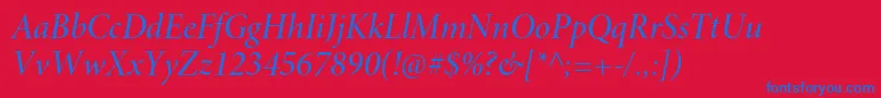 MinionproMediumitdisp Font – Blue Fonts on Red Background