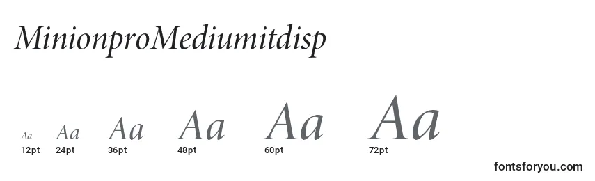 Größen der Schriftart MinionproMediumitdisp