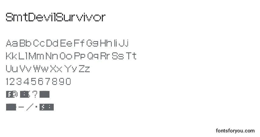 Шрифт SmtDevilSurvivor – алфавит, цифры, специальные символы