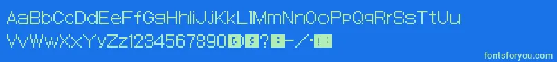 SmtDevilSurvivor Font – Green Fonts on Blue Background