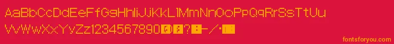 SmtDevilSurvivor Font – Orange Fonts on Red Background