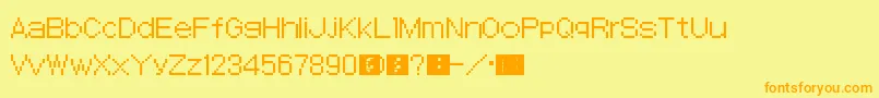 SmtDevilSurvivor Font – Orange Fonts on Yellow Background