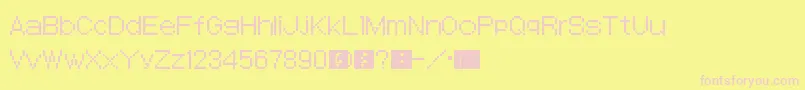 SmtDevilSurvivor Font – Pink Fonts on Yellow Background