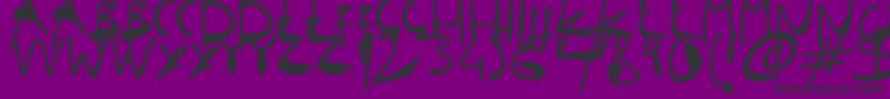 フォントSingleStrokeInks – 紫の背景に黒い文字