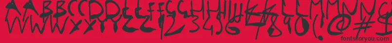 SingleStrokeInks Font – Black Fonts on Red Background