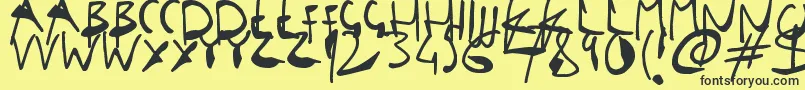 SingleStrokeInks Font – Black Fonts on Yellow Background