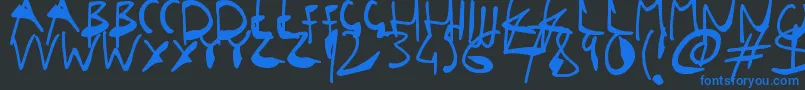 SingleStrokeInks-Schriftart – Blaue Schriften auf schwarzem Hintergrund