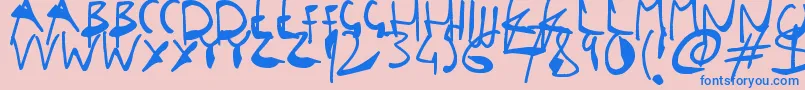 SingleStrokeInks Font – Blue Fonts on Pink Background