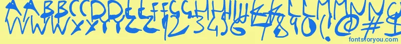 SingleStrokeInks Font – Blue Fonts on Yellow Background