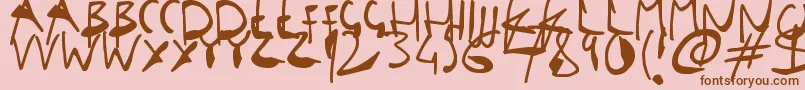 SingleStrokeInks Font – Brown Fonts on Pink Background