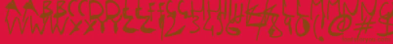 SingleStrokeInks Font – Brown Fonts on Red Background